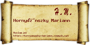 Hornyánszky Mariann névjegykártya