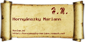 Hornyánszky Mariann névjegykártya