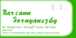 mariann hornyanszky business card